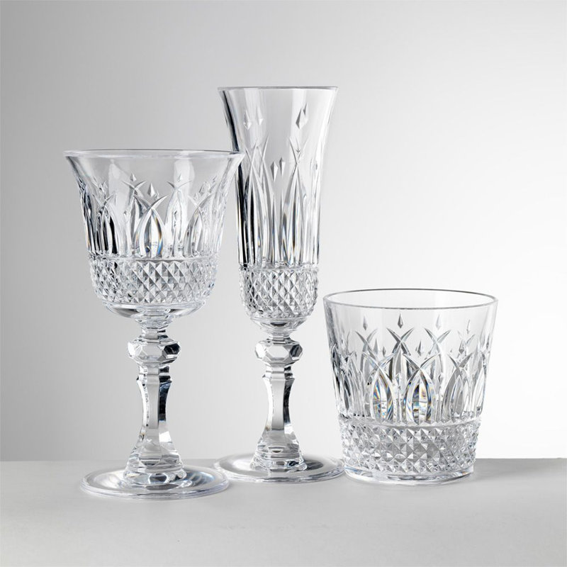 10 oz. Italia Verre à pied en plastique, Transparent