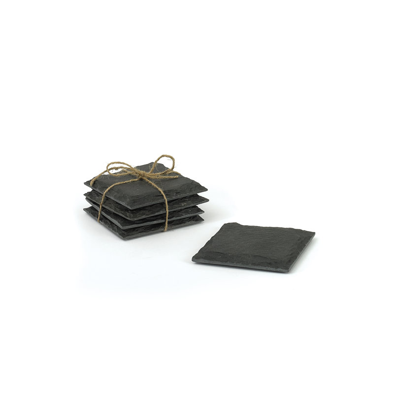 Stoneware Square 4 Piece Coaster Set