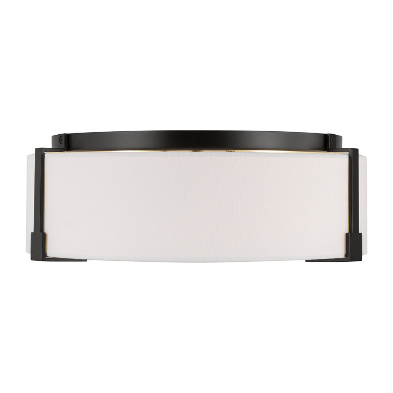 2 - Light Flush Mount, Aged Iron