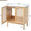 Meuble-lavabo de salle de bain de 76 cm avec portes - Fabrication artisanale, fini durable, tissé à la main, aménagement de construction