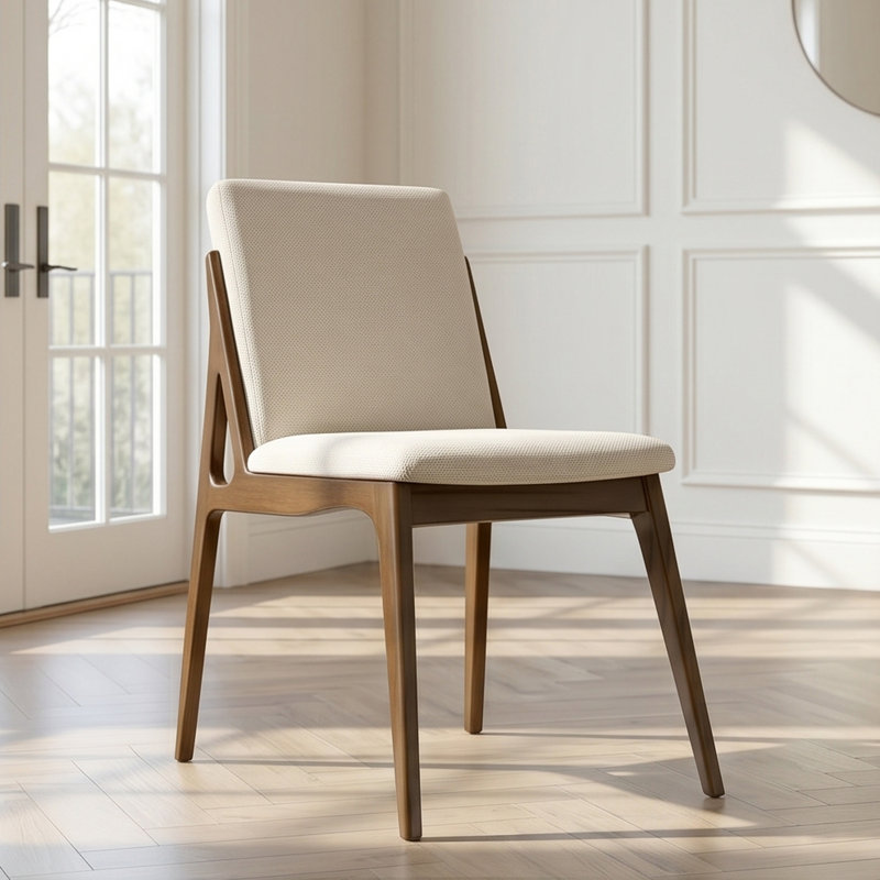 Calilynn 19.1'' H Fabric Upholstered Side Chair, Cream