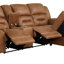 Ensemble de canapé modulaire en similicuir brun contemporain 2 pièces