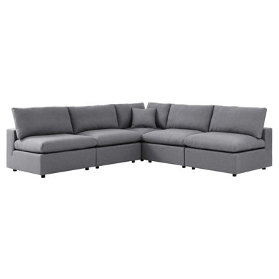 Modway Commix 5-Piece Sunbrella Outdoor Patio Armless Sectional Sofa
