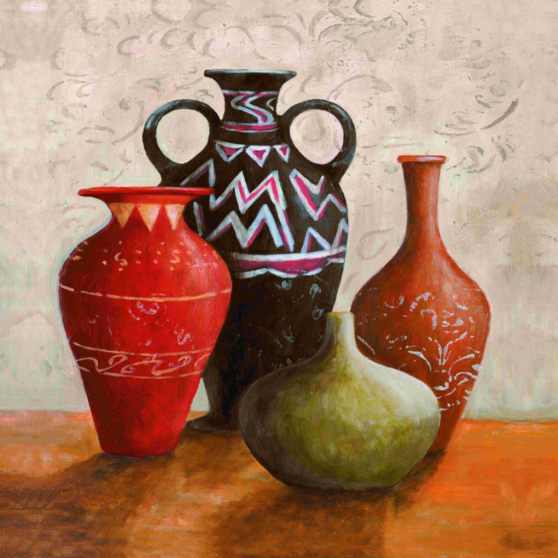 Pots de couleur ethnique, H 36 po x l 36 po