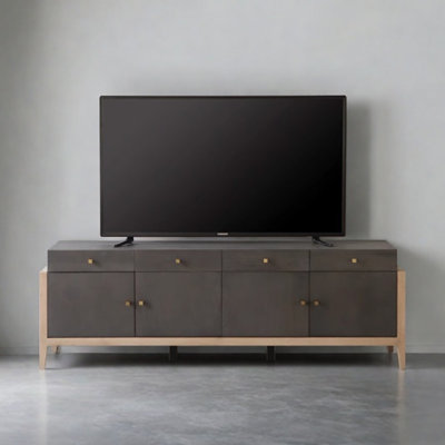 Meuble télé en bois massif au design minimaliste
