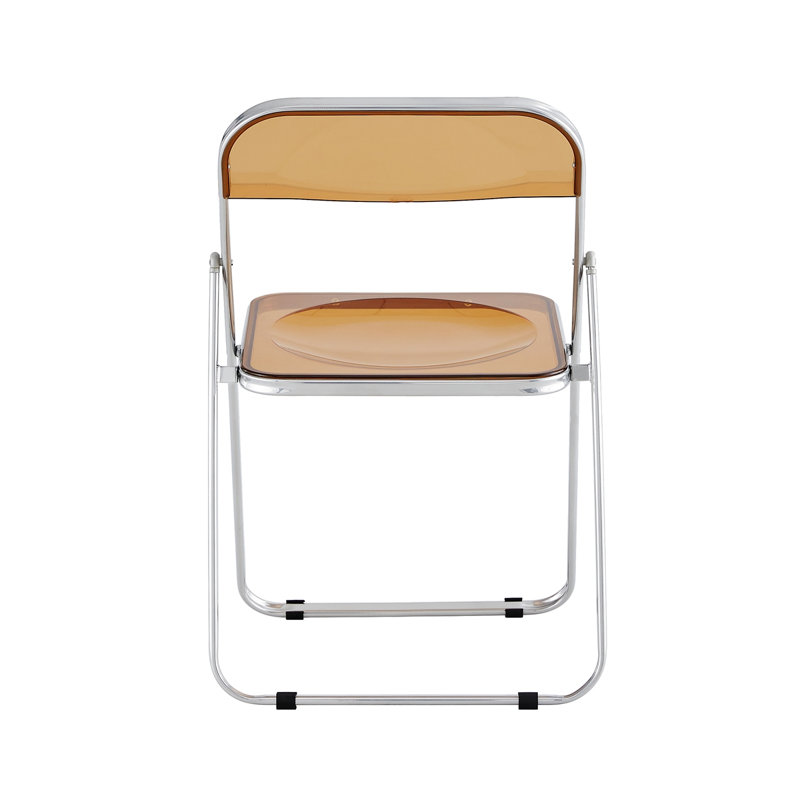 Chaise d'appoint avec structure en acier, plastique, Brown/Yellow