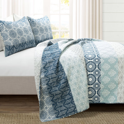 Bohemian 100% Cotton Reversible 3-Piece Quilt Set