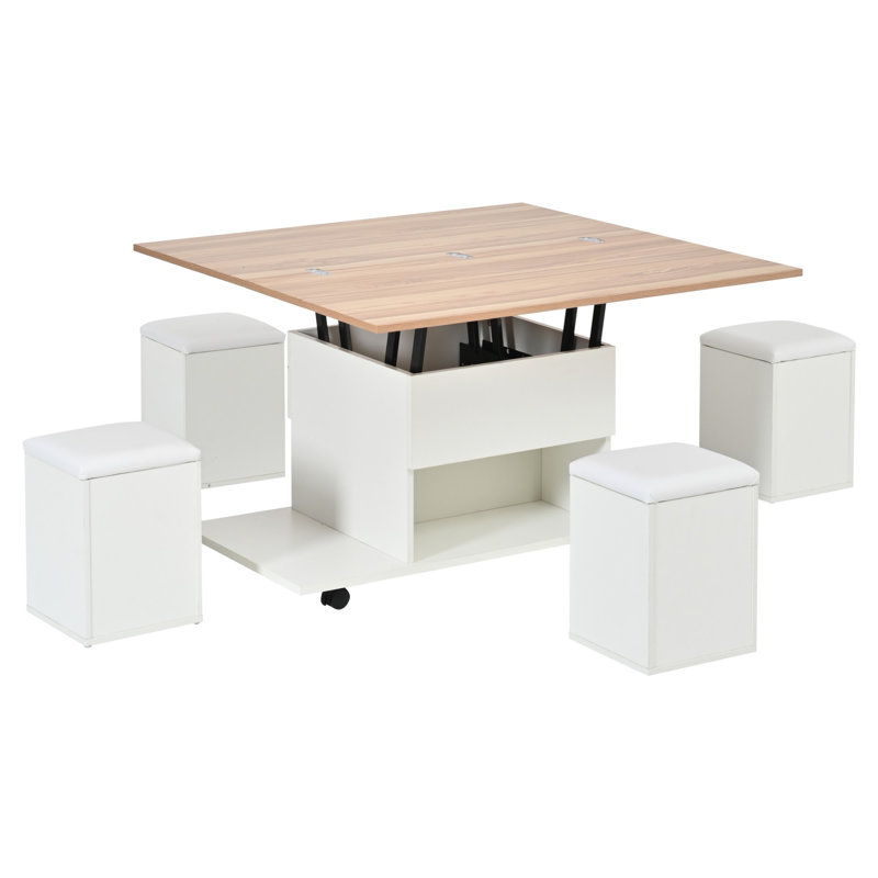 Lift Top Coffee Table with Hidden Storage, Height Adjustable Centre Table with Compartments, Modern Lift-Top Sofa Table for Living Room