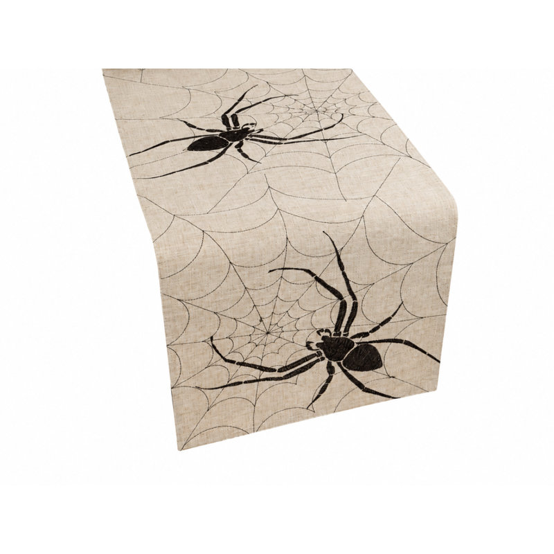 Meltham Halloween Creepy Spiders Table Runner, 36" L x 16" W