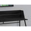 Bureau d'ordinateur, pour bureau à domicile, avec étagères de rangement pour ordinateur portable, 122 cm (48 po), plateau en stratifié noir et métal noir.-189363811