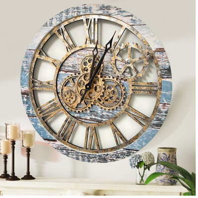 Solid Wood Skeleton Wall Clock