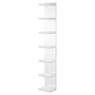 1pc Glam White Open Shelving Rack