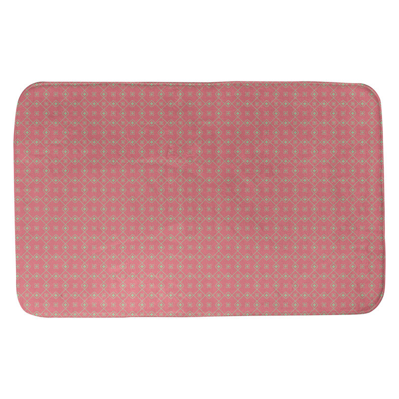 Tapis de bain antidérapant rectangulaire en forme de napperon de style Elizabeth bueschel, l 21 po x L 34 po, Rouge / Vert