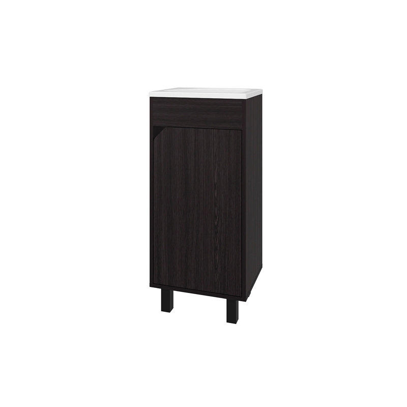 Meuble-lavabo avec lavabo et robinet intégrés, Marron foncé
