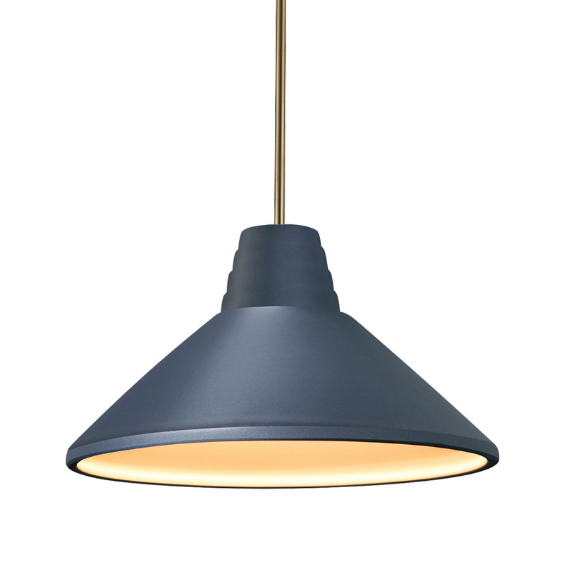 Luminaire suspendu conique à 1 lumière Halvard, Noir mat, Midnight Sky
