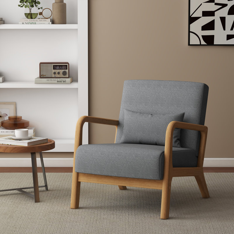 Jyrin 64.5Cm Wide Armchair, Grey Polyester Blend