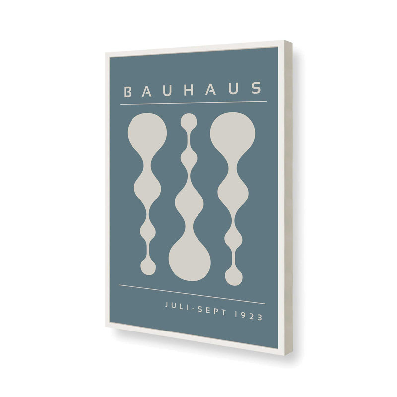 Strom Blue Retro Bauhaus, affiche II, Blanc opaque, H 11 po x l 9 po