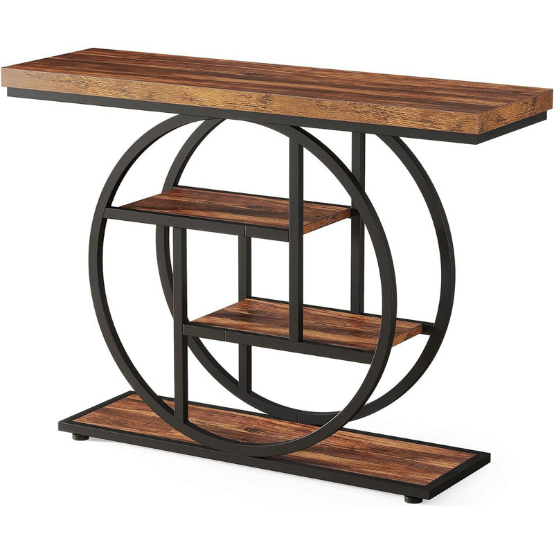 Table console 41,3 po, Brun / Noir, Bois