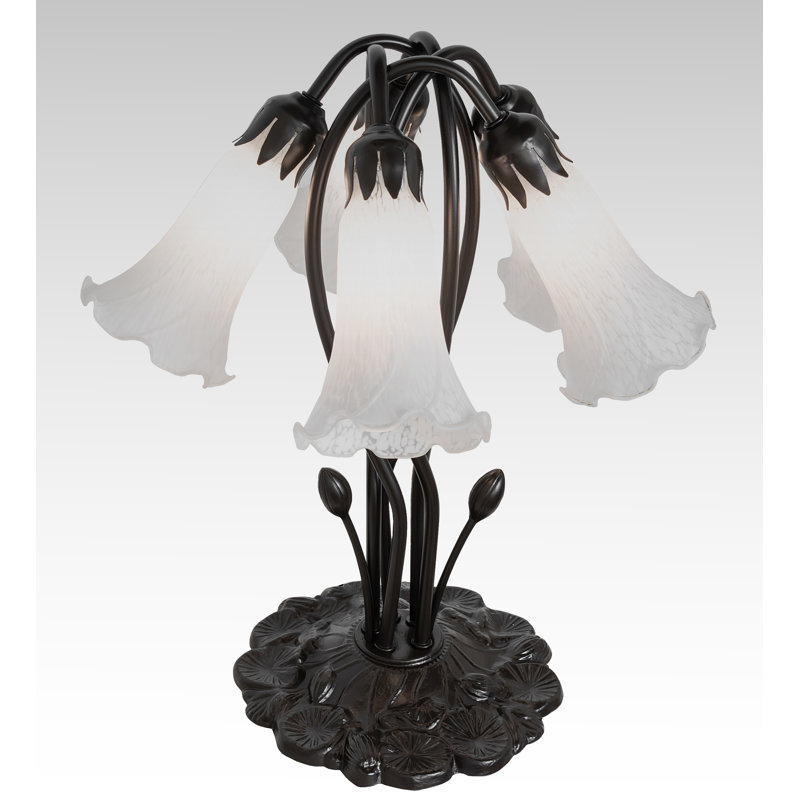 Lampe de table 16 lumières Tiffany Pond, Blanc, Unipolaire