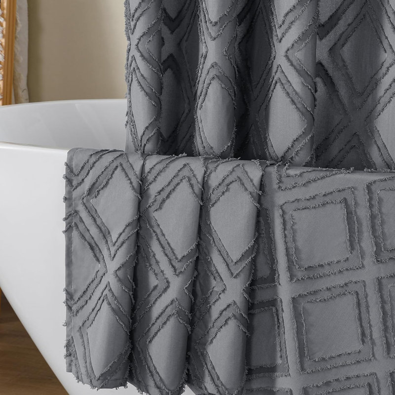 Ensemble de rideau de douche Jacquard, Gris