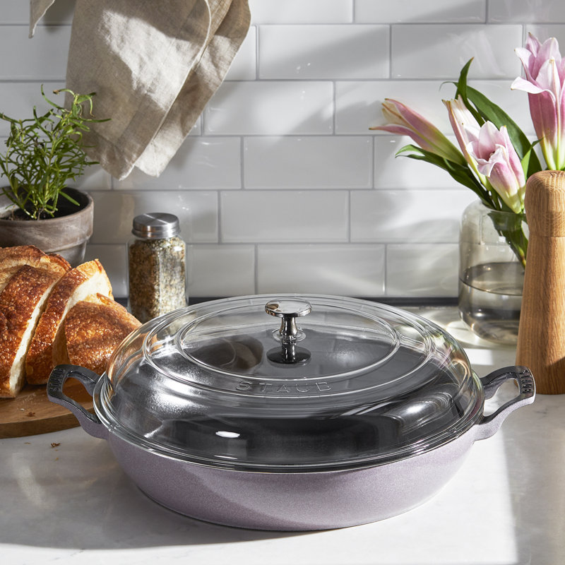 Cast Iron 3.59-qt Braiser with Glass Lid, Lilac