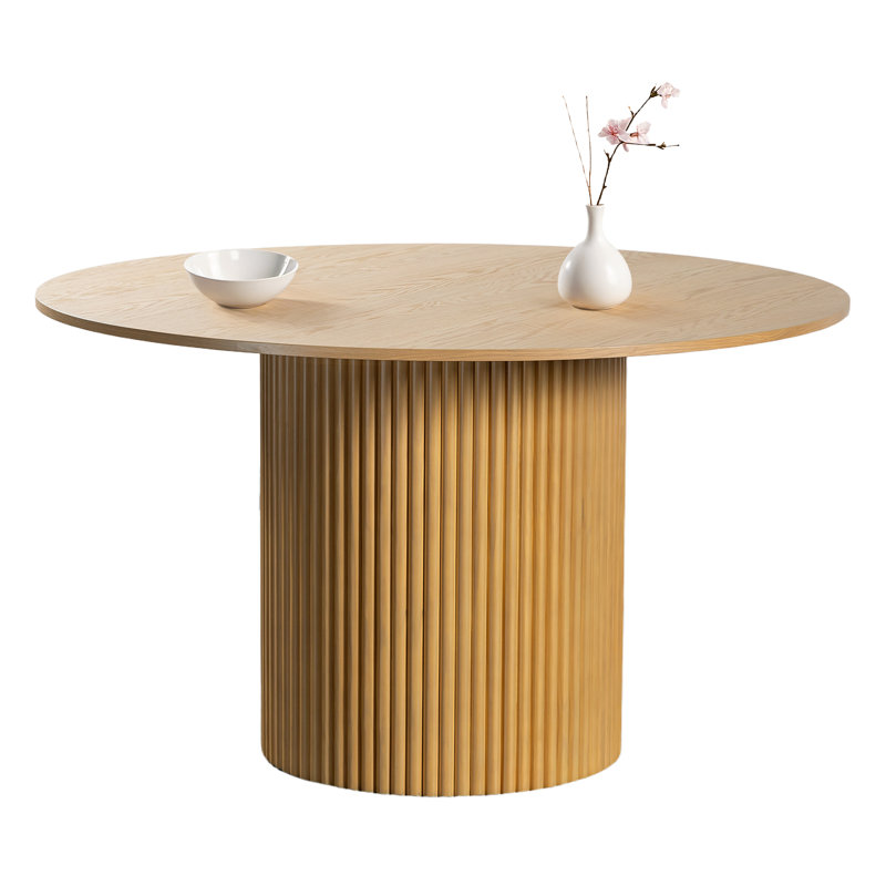 Table de salle à manger en bois massif, H 30 po x L 46 po x l 46 po, Chêne