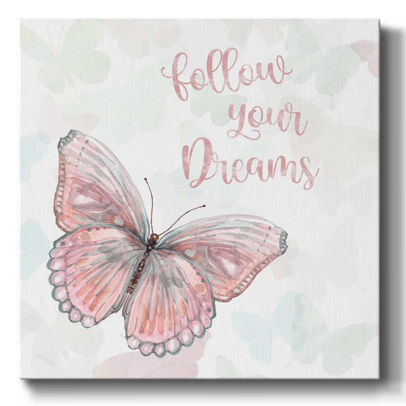 Rêves de papillons sur toile, H 8 po x l 8 po x P 1,5 po