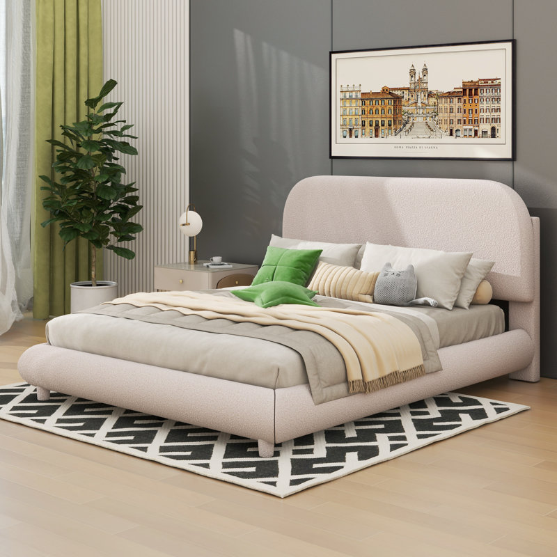 Lit en molleton Teddy, Beige, Double