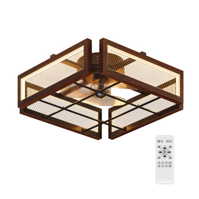 Ventilateur de plafond de ferme 18,9 "avec lumière DEL et télécommande pour chambre à coucher, salon
