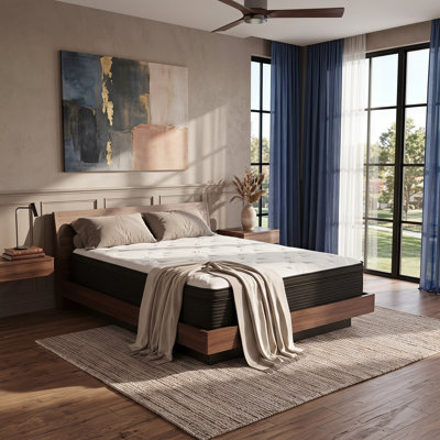 13 Inch Hybrid Plush Queen Mattress with Pocketed Coils and Phase Change Cooling Fabric