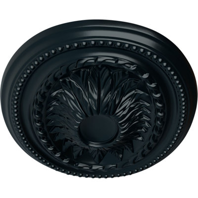 Endurathane Saverne Ceiling Medallion, 18 1/2"W x 13 1/2"H x 1 7/8"P, Hand-Painted Smokey Topaz Crackle Finish