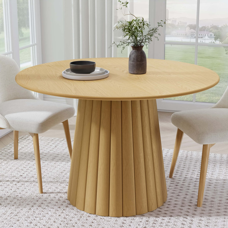 Table de salle à manger en bois massif, H 30 po x L 46 po x l 46 po, Chêne