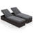 2 Pcs Chaise Lounge With 4-level Backrest Heavy-duty Metal Frame Seat Cushion Grey