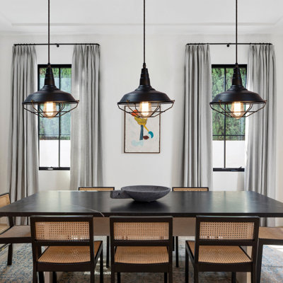 3- Light 10.5Inches Farmhouse Pendant Light For Kitchen, Dining Room Living 