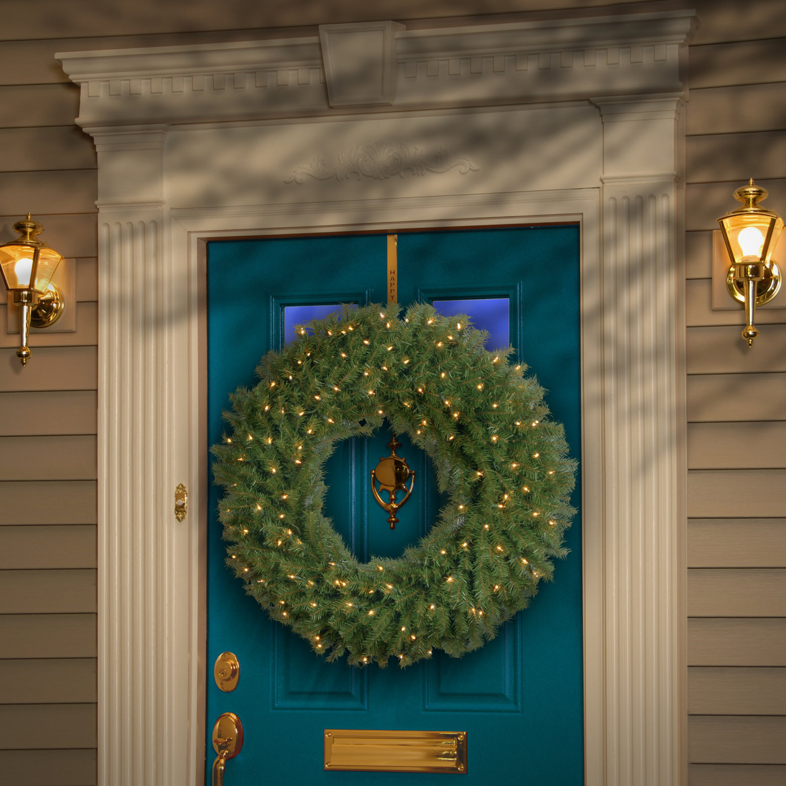 Kalk 36" Pre-Lit Fir Wreath, Clear Lights