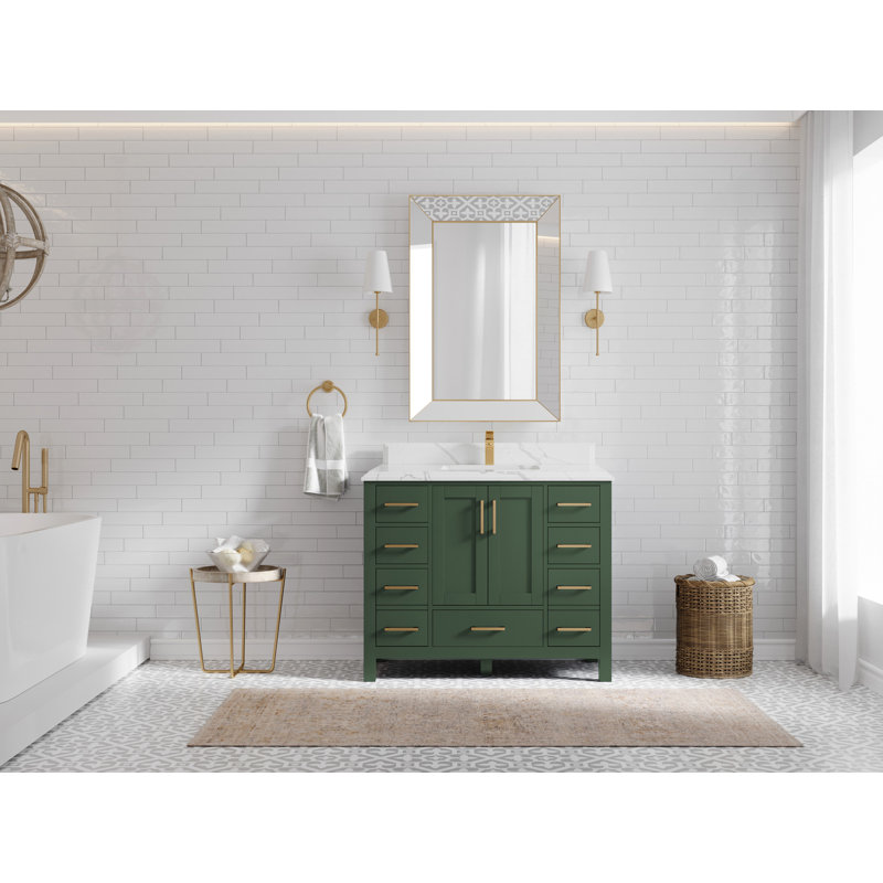 Ensemble de meuble-lavabo simple 42 po Malibu, Calacatta Laza