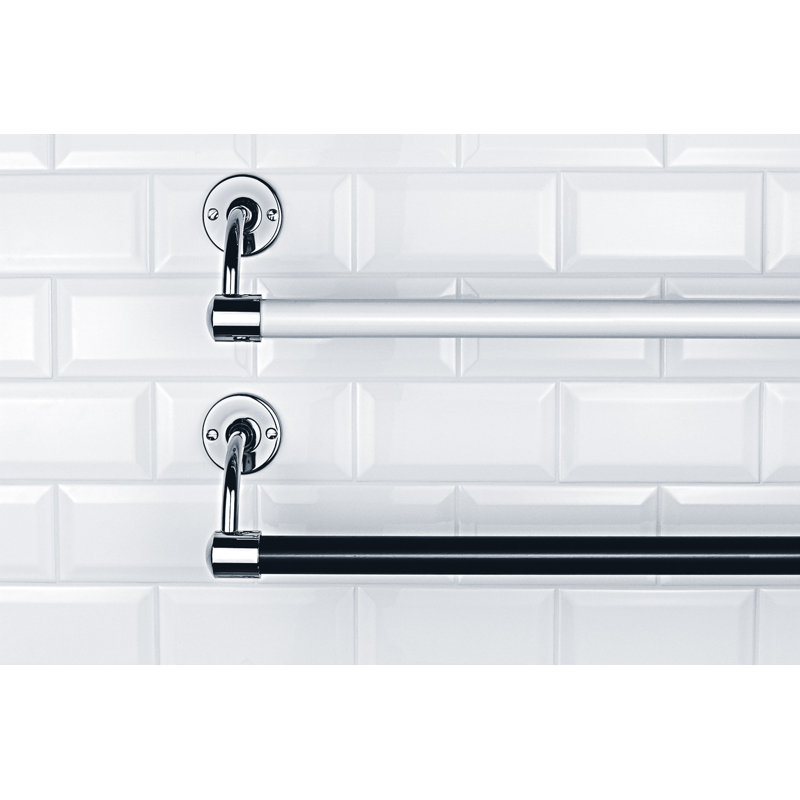 Classic Towel Bar, Polished Chrome/White