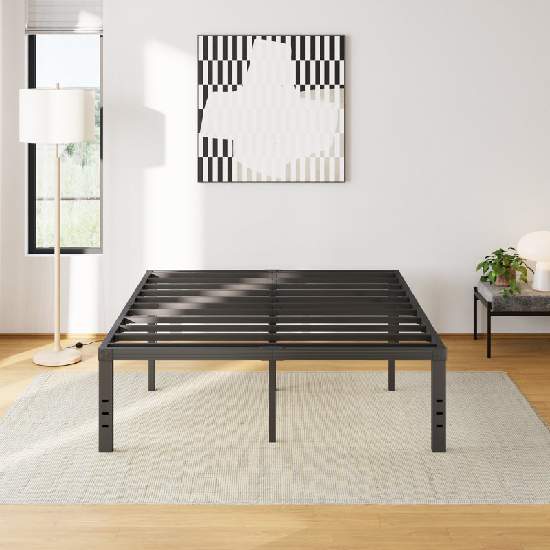 18" Platform Bed Frame with Heavy Duty Metal, Easy Assembly, No Squeak, Full