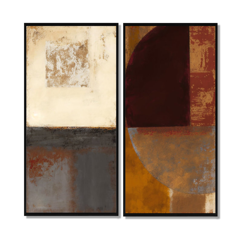 Art mural sur toile moderne chocolat brun, 32" H x 32" W, Framed Print without Mat, Black