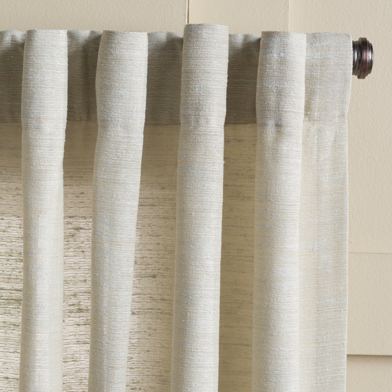 Polyester Solid Color Room Darkening Curtain, 52" W x 84" L, Light Taupe/Blue Gray