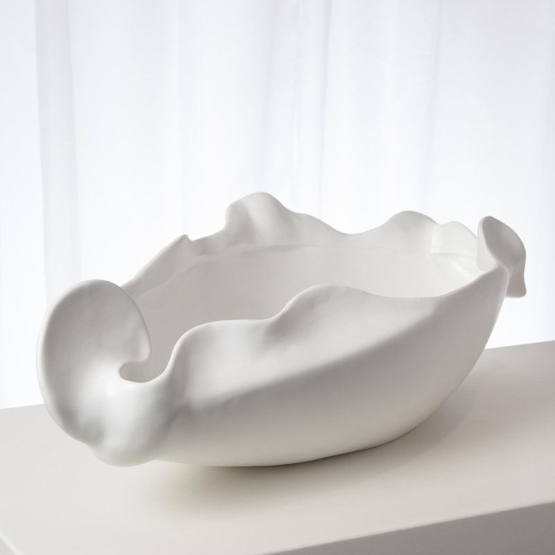 Free Form Bowl-Matte White, 7" H x 29" W x 11" D