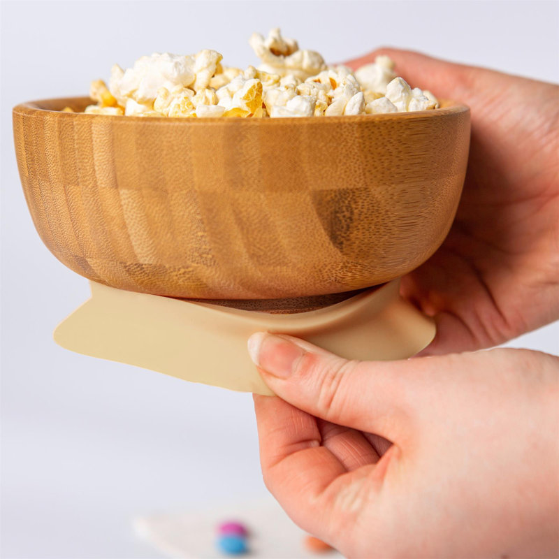 Tiny Dining - Bamboo Suction Bowl & Spoon Set - Beige
