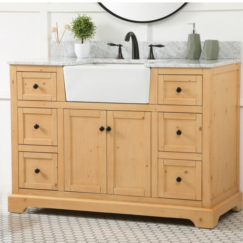 Ensemble de meuble-lavabo simple 48 po Pardue, Bois naturel