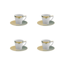 Vista Alegre Tchaikovs Set of 4 Coffe Cups & Saucers