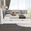 Lit plateforme en bois avec lit gigogne, tablettes et tête de lit en bois-107986444