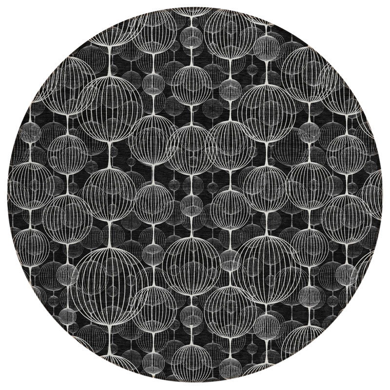 Mahaney Geometric Indoor Rug, Round 8'