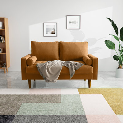 Masterson Loveseat Sofa, 58" Love Seat for Small Spaces,Spring Cushions,Easy Assembly Sofa Couch w/Throw Pillow for Bedroom Living Room