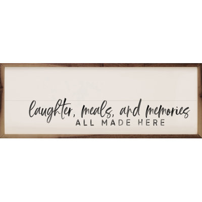 «Laughter Meal Memories White» sur bois