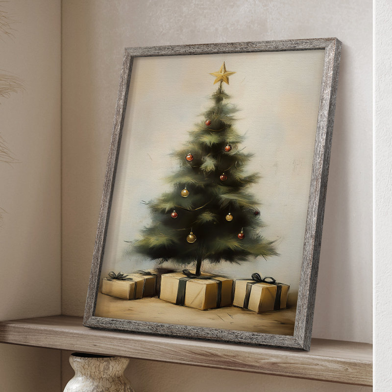 «Christmas Holiday Art», série 2-CXIV, reproduction encadrée - bois massif, H 30 po x l 24 po