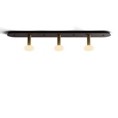 Combi Pendant 6" Linear 3 Combo with Matte Black Canopy, Glass Ball